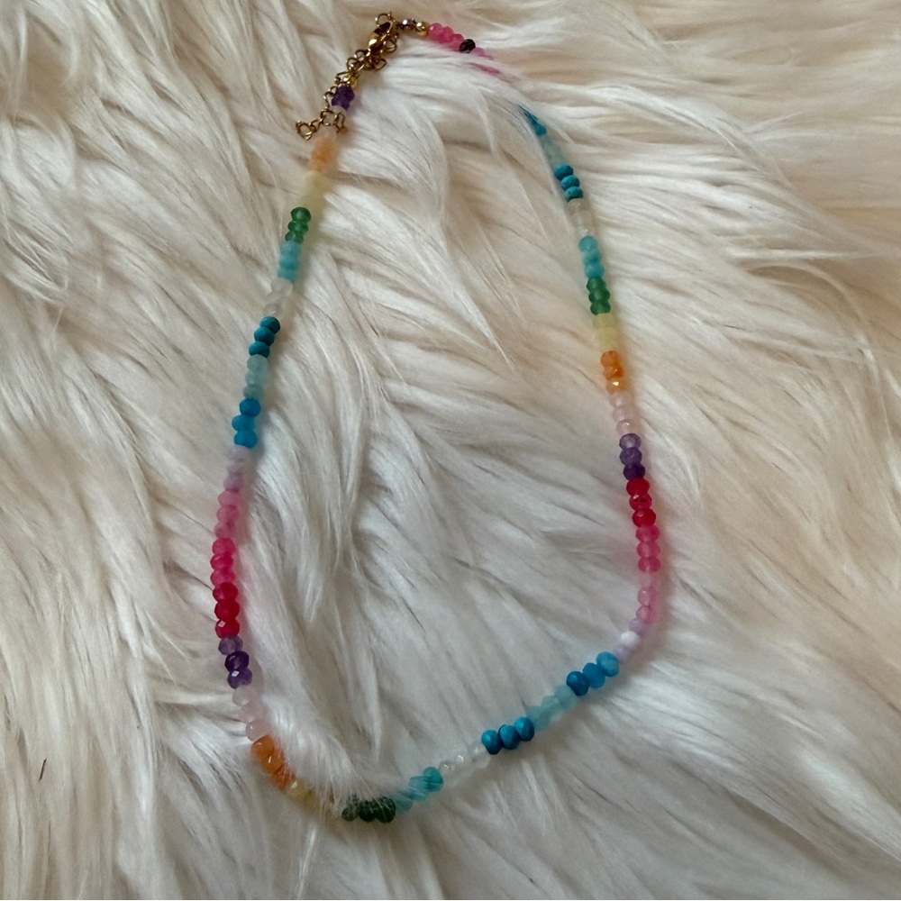 Allie+Bess Rainbow Lila 4mm Beaded 16” Necklace